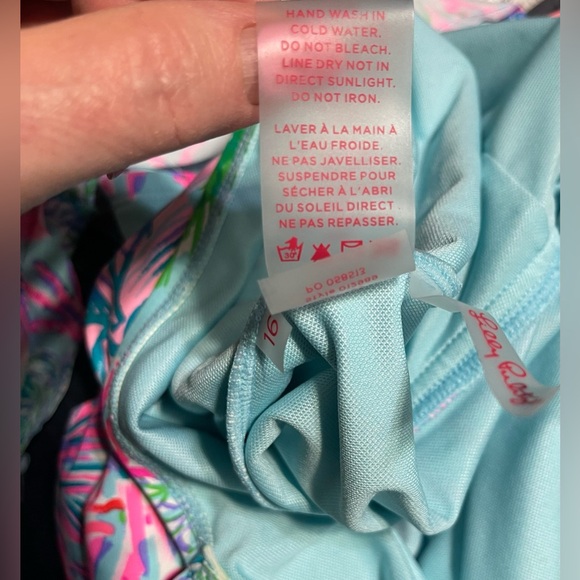 Lilly Pulitzer One-Piece Swimsuit Celestial Blue Huey Ruffle Size 16 - Picture 13 of 15